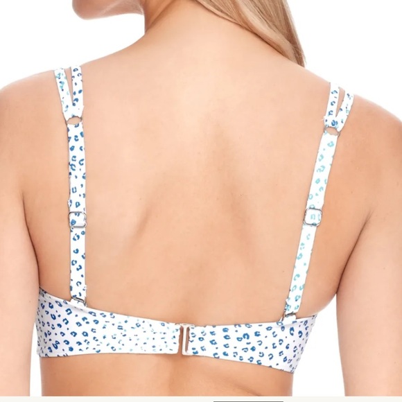 White and Blue Balconette Bikini with Nautical Dots - Picture 2 of 12